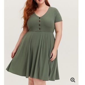 NWT Torrid olive green skater dress
